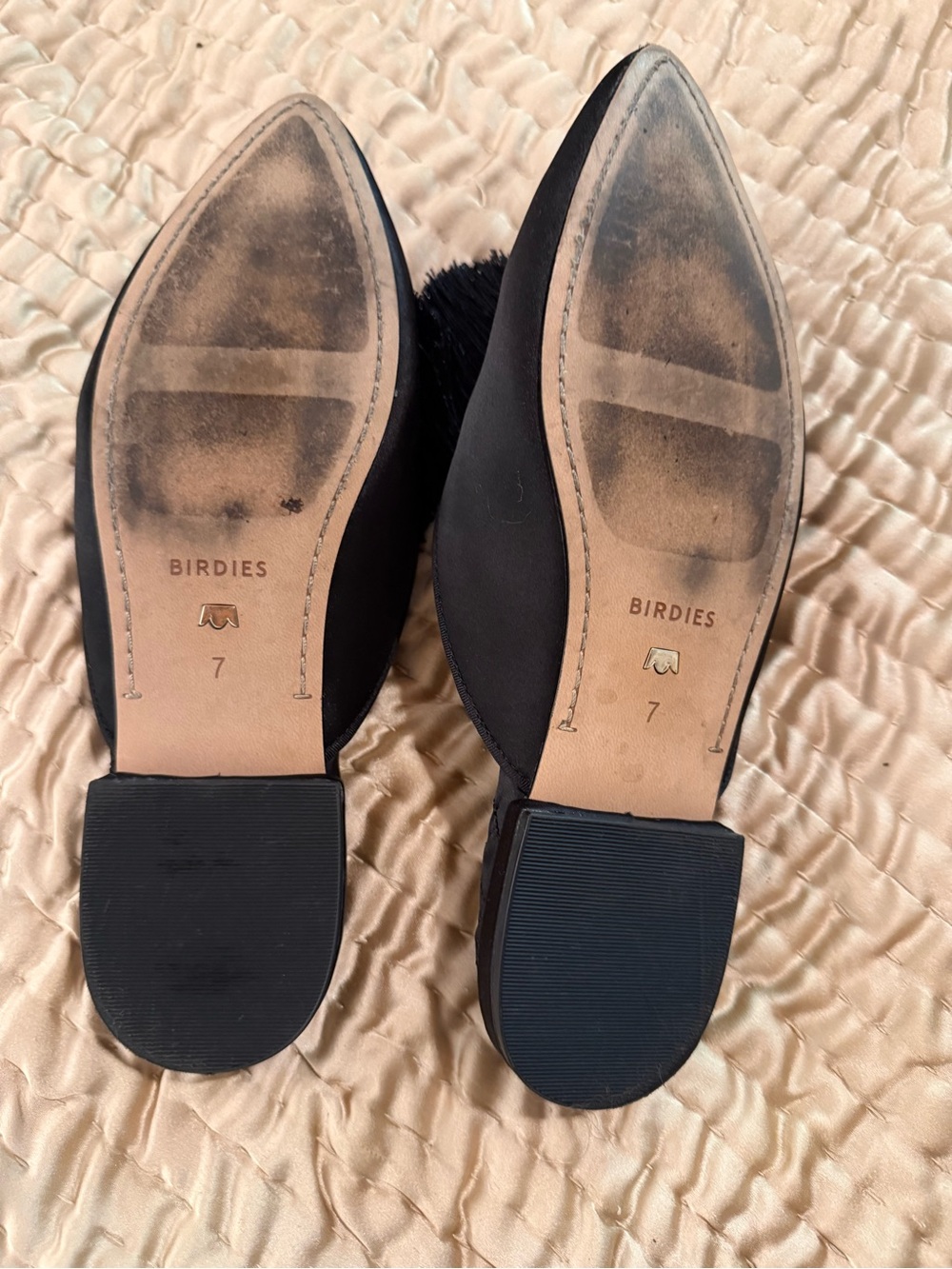 Birdies Black Pom-Pom Quilted Slip-On Mules - Picture 2 of 4